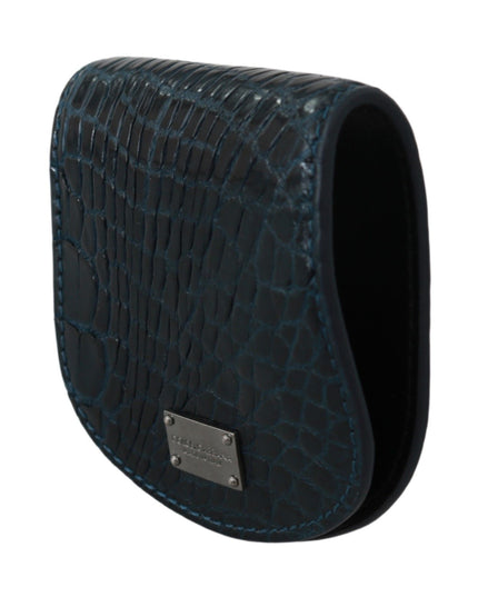 Dolce & Gabbana Blue Exotic Skins Condom Case Holder Pocket