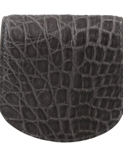 Dolce & Gabbana Gray Exotic Skin Condom Case Holder Pocket Wallet
