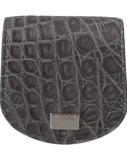 Dolce & Gabbana Gray Exotic Skin Condom Case Holder Pocket Wallet