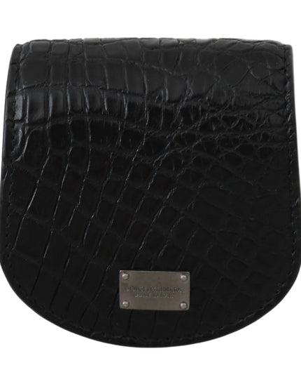 Dolce & Gabbana Black Exotic Skin Pocket Condom Case Holder
