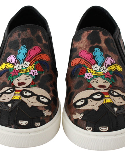 Dolce & Gabbana Leather Leopard #dgfamily Loafers Shoes