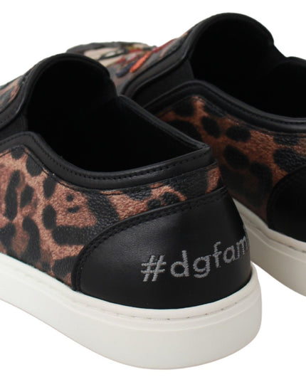 Dolce & Gabbana Leather Leopard #dgfamily Loafers Shoes
