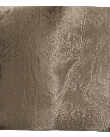 Dolce & Gabbana Beige Velvet Floral Leather Men Document Briefcase