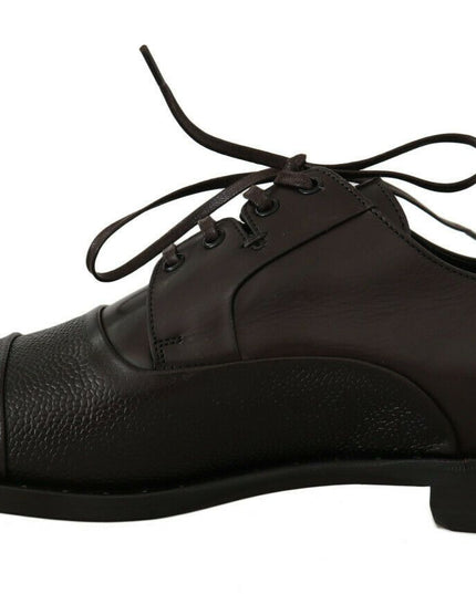 Dolce & Gabbana Brown Leather Laceups Dress Mens Shoes