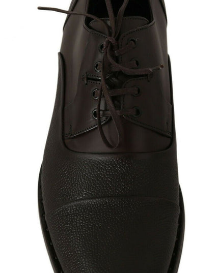 Dolce & Gabbana Brown Leather Laceups Dress Mens Shoes