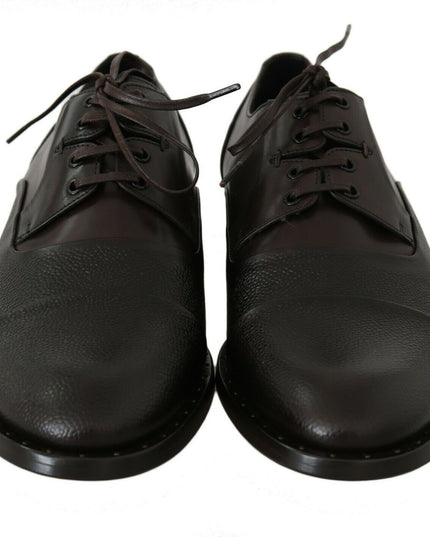 Dolce & Gabbana Brown Leather Laceups Dress Mens Shoes