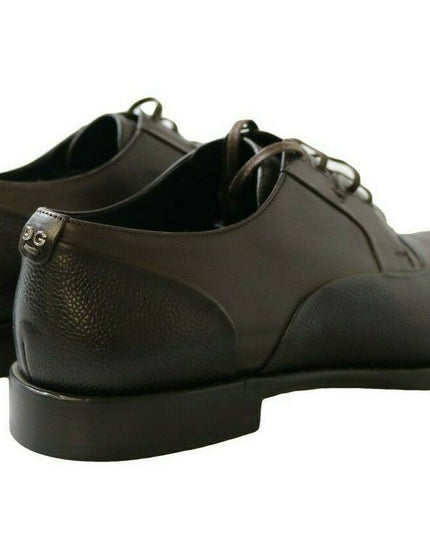 Dolce & Gabbana Brown Leather Laceups Dress Mens Shoes