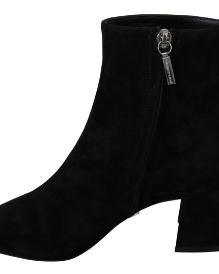 Dolce & Gabbana Black Suede L'Amore E'Bellezza Boots Shoes