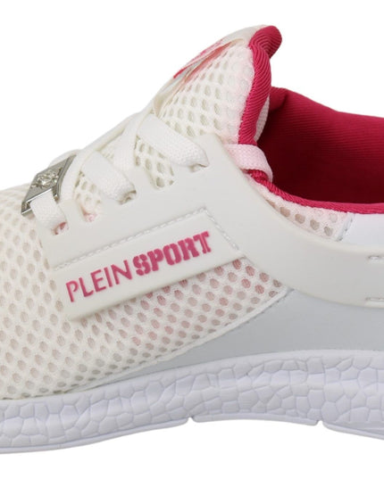 Philipp Plein White Pink Polyester Becky Sneakers Shoes