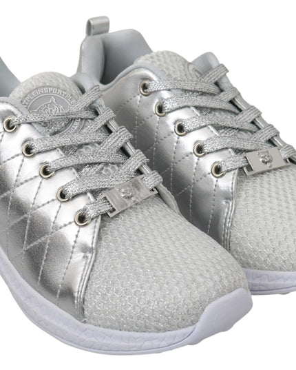 Philipp Plein Gisella Silver Polyester Sneakers Shoes