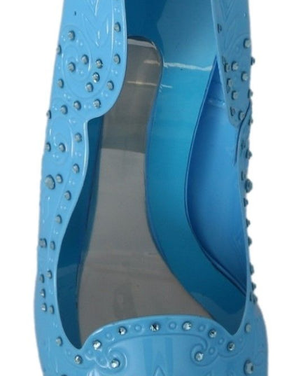 Dolce & Gabbana Blue Crystal Floral CINDERELLA Heels Shoes