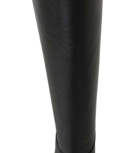 Jimmy Choo Elegant Black Calf Leather Heeled Boots