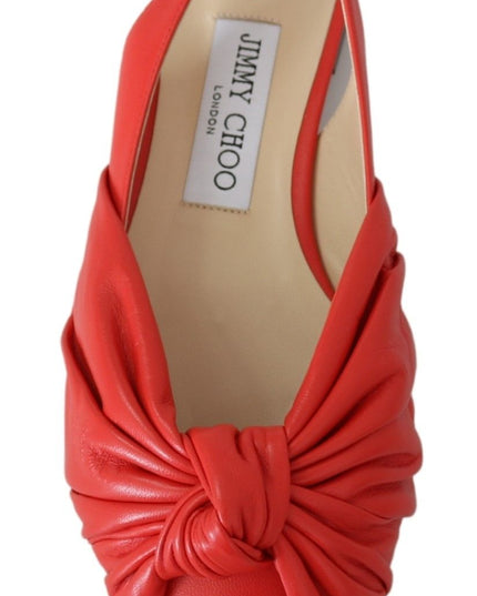 Jimmy Choo Chic Red Pointed Toe Leather Flats