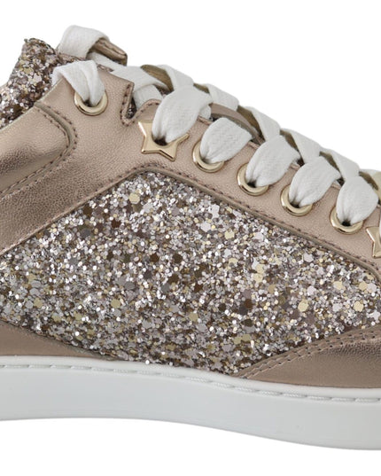 Jimmy Choo Ballet Pink Glitter Leather Sneakers