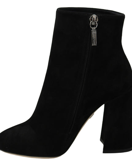 Dolce & Gabbana Black Suede L'Amore E'Bellezza Boots Shoes