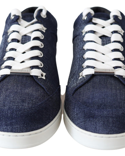 Jimmy Choo Chic Slip-On Blue Denim Suede Sneakers