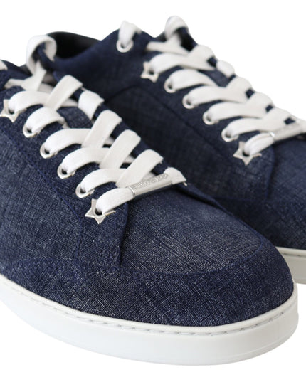 Jimmy Choo Chic Slip-On Blue Denim Suede Sneakers
