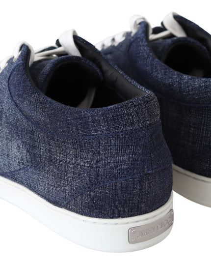 Jimmy Choo Chic Slip-On Blue Denim Suede Sneakers