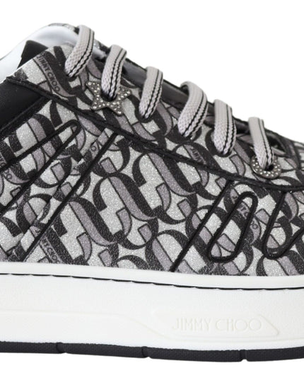 Jimmy Choo Glittering Slip-On Sneakers - Silver and Black