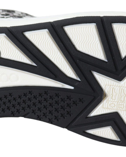 Jimmy Choo Glittering Slip-On Sneakers - Silver and Black