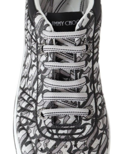Jimmy Choo Glittering Slip-On Sneakers - Silver and Black