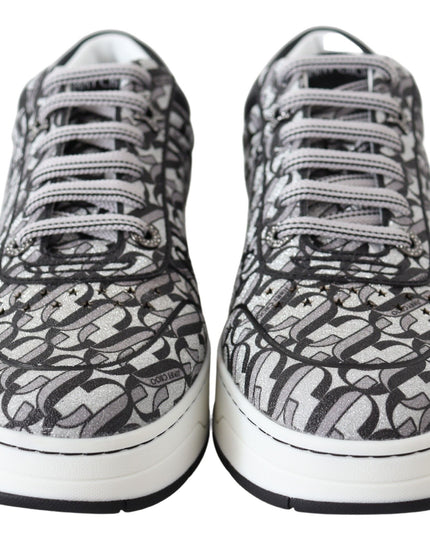 Jimmy Choo Glittering Slip-On Sneakers - Silver and Black