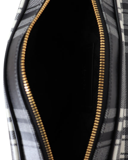 Versace Elegant Grey Leather Crossbody Bag