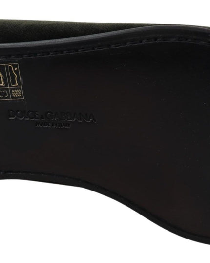 Dolce & Gabbana Green Velvet Slip On Mens Loafers Shoes