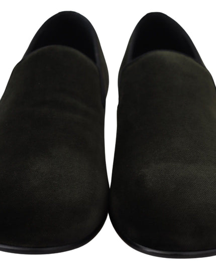 Dolce & Gabbana Green Velvet Slip On Mens Loafers Shoes