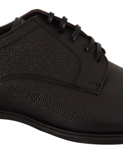 Dolce & Gabbana Black Leather Lace Up Mens Formal Derby Shoes