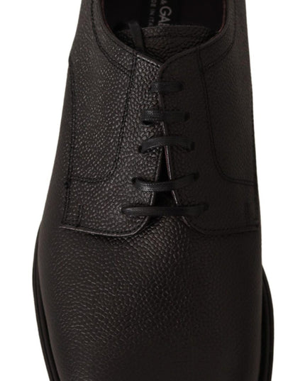 Dolce & Gabbana Black Leather Lace Up Mens Formal Derby Shoes