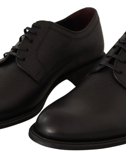 Dolce & Gabbana Black Leather Lace Up Mens Formal Derby Shoes