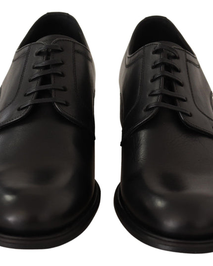 Dolce & Gabbana Black Leather Lace Up Mens Formal Derby Shoes