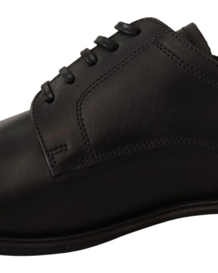 Dolce & Gabbana Black Leather Lace Up Mens Formal Derby Shoes