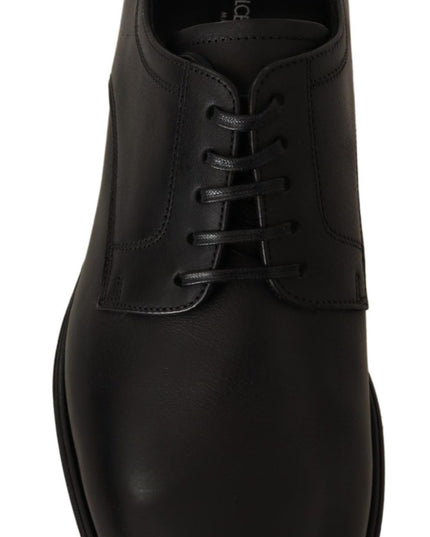 Dolce & Gabbana Black Leather Lace Up Mens Formal Derby Shoes