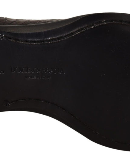 Dolce & Gabbana Black Leather Exotic Skins Formal Shoes