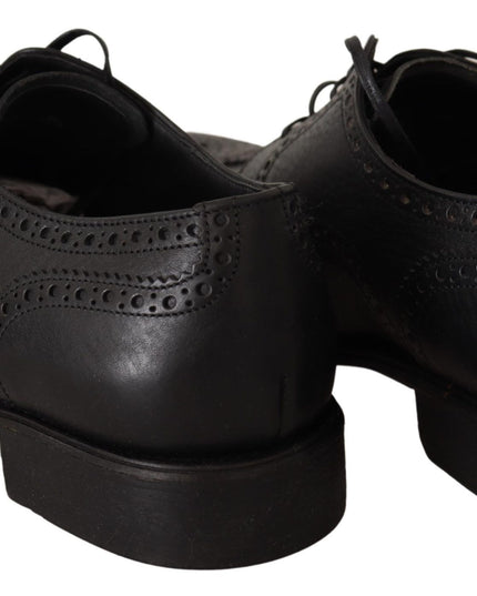 Dolce & Gabbana Black Leather Oxford Wingtip Formal Dress Shoes