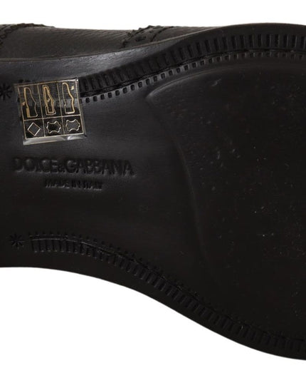 Dolce & Gabbana Black Leather Oxford Wingtip Formal Dress Shoes