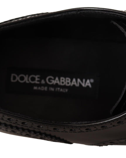 Dolce & Gabbana Black Leather Oxford Wingtip Formal Shoes