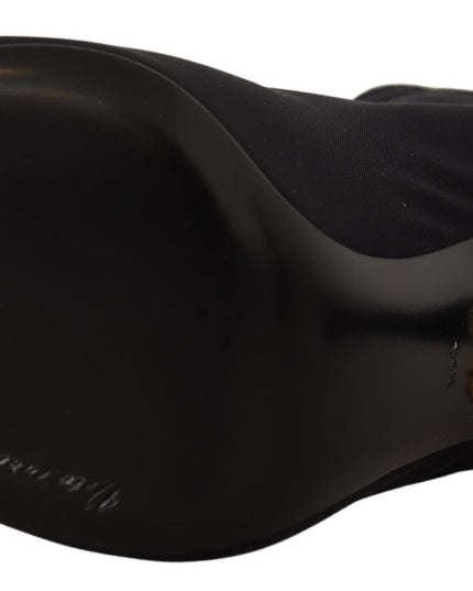 Dolce & Gabbana Black Stretch Short Ankle Boots Shoes