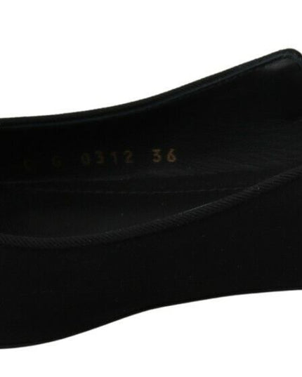 Dolce & Gabbana Black Flats Slingback Charmeuse Shoes