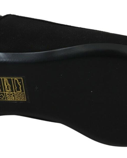 Dolce & Gabbana Black Flats Slingback Charmeuse Shoes