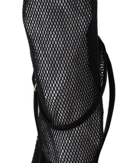 Dolce & Gabbana Black Suede Short Boots Sandals Shoes