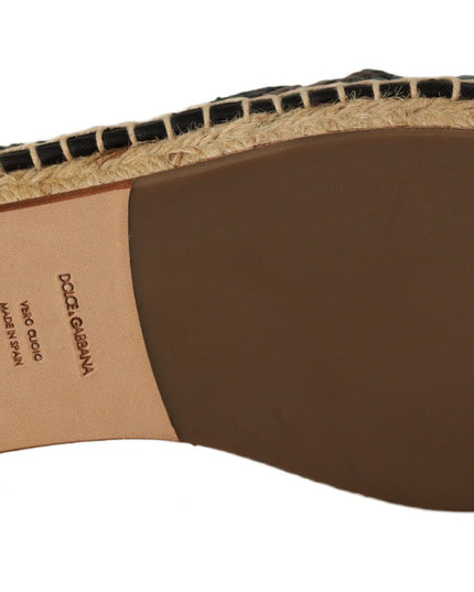 Dolce & Gabbana Blue Gray Slip On Buffalo Espadrille Shoes