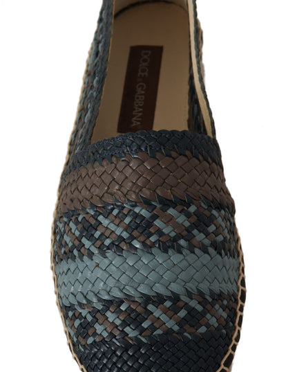 Dolce & Gabbana Blue Gray Slip On Buffalo Espadrille Shoes