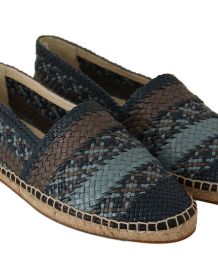 Dolce & Gabbana Blue Gray Slip On Buffalo Espadrille Shoes