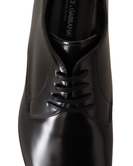Dolce & Gabbana Black Leather Lace Up Men Dress Derby Shoes