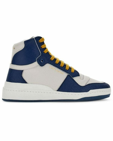 Saint Laurent Elevate Your Style with Mid-Top Blue Luxury Sneakers