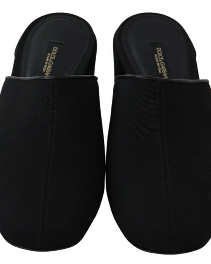 Dolce & Gabbana Black Grosgrain Slides Sandals Women Shoes