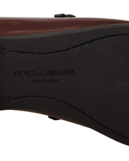 Dolce & Gabbana Bordeaux Patent Leather Dress Loafers Shoes